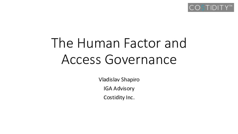 The Human Factor & Access Governance