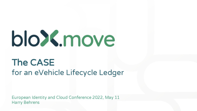 The CASE for a Vehicle Lifecycle Ledger