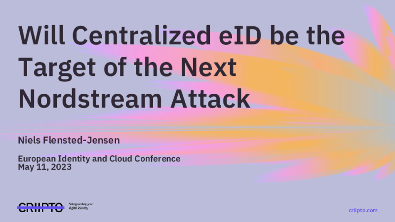 Centralized eID May be the Target of the Next Nordstream Pipeline Attack