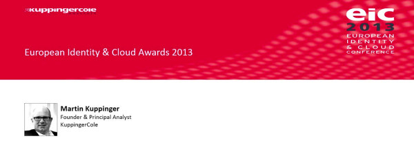 European Identity & Cloud Awards 2013